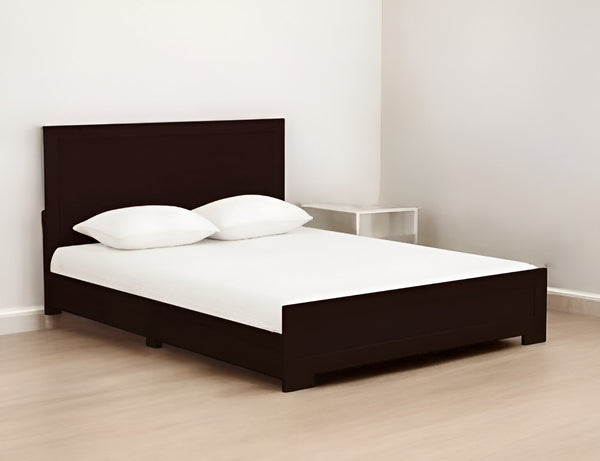 Homeroots Espresso Solid And Manufactured Wood King Bed Frame Espresso Wood 397094