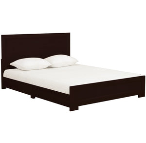 Homeroots Espresso Solid And Manufactured Wood King Bed Frame Espresso Wood 397094