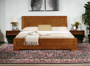 Homeroots Oak Wood Full Bed Frame Oak Solid Wood 397100