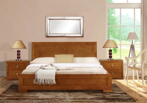 Homeroots Oak Wood King Bed Frame Oak Wood 397102