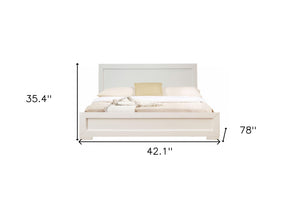 Homeroots White Wood Twin Platform Bed White Wood 397107