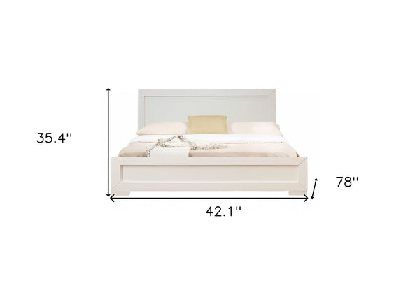 Homeroots White Wood Twin Platform Bed White Wood 397107