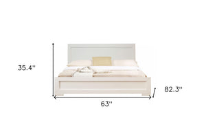 Homeroots White Solid And Manufactured Wood Queen Bed Frame White Wood 397109