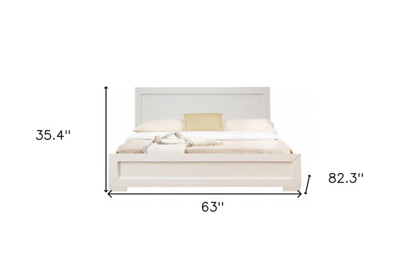 Homeroots White Solid And Manufactured Wood Queen Bed Frame White Wood 397109