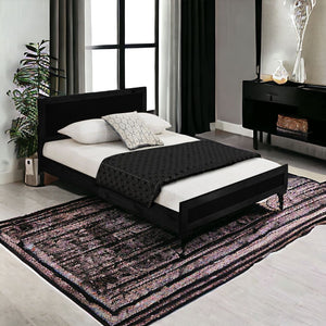 Homeroots Black Wood Twin Platform Bed Black Wood 397111