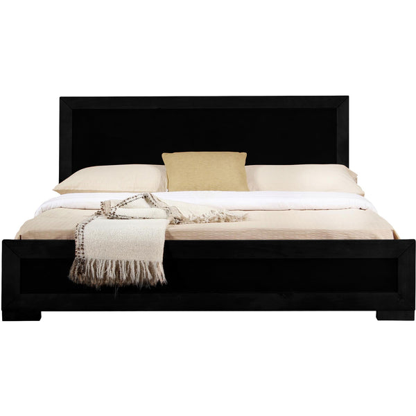 Homeroots Black Wood Full Bed Frame Black Solid Manufactured Wood 397112