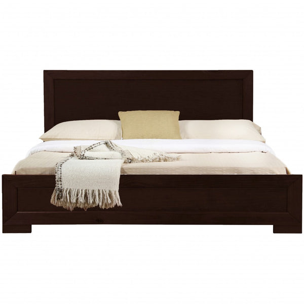 Homeroots Espresso Wood Twin Platform Bed Espresso Wood 397115