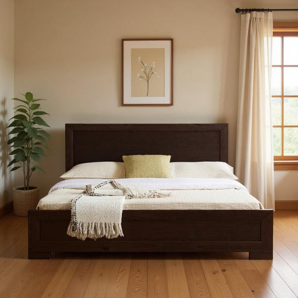 HomeRoots Brown Wood Twin Bed Frame - Stylish Solid Wood Design for Compact Rooms, Durable & Timeless Appeal Espresso Twin 397115