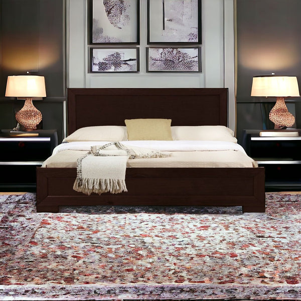 Homeroots Espresso Wood Full Bed Frame Espresso Wood 397116