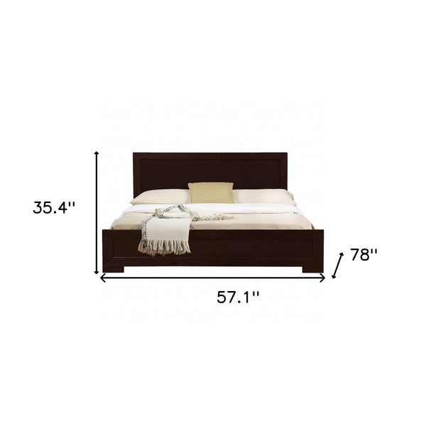 Homeroots Espresso Wood Full Bed Frame Espresso Wood 397116