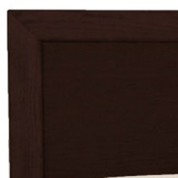 Homeroots Espresso Solid And Manufactured Wood King Bed Frame Espresso Wood 397118