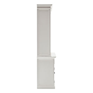 Homeroots 87" White Solid Wood Side Board With Hutch   397119