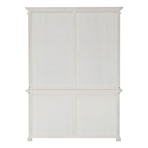 Homeroots 87" White Solid Wood Side Board With Hutch   397119