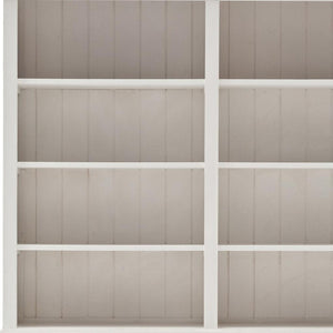 HomeRoots 87" White Solid Wood Side Board with Vintage Hutch - Farmhouse Style Storage & Display Solution 397119