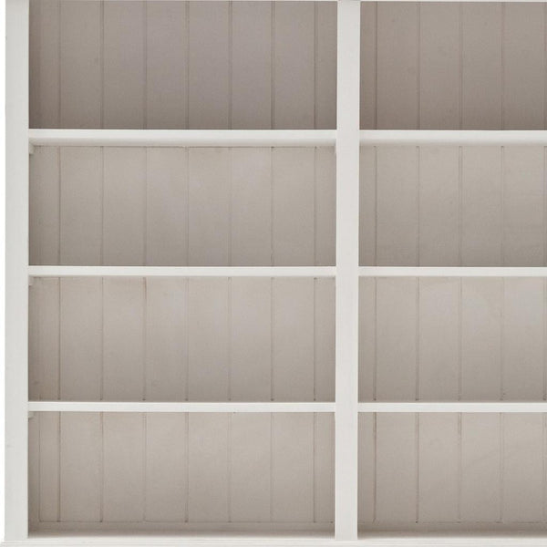 HomeRoots 87" White Solid Wood Side Board with Vintage Hutch - Farmhouse Style Storage & Display Solution 397119