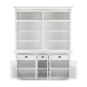 Homeroots 87" White Solid Wood Four Tier Bookcase   397120