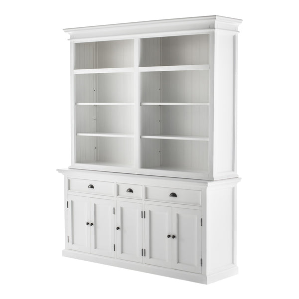 Homeroots 87" White Solid Wood Four Tier Bookcase   397120