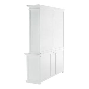 Homeroots 87" White Solid Wood Four Tier Bookcase   397120