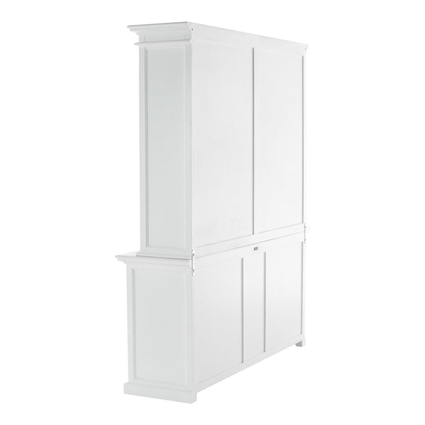 Homeroots 87" White Solid Wood Four Tier Bookcase   397120