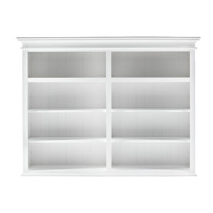 Homeroots 87" White Solid Wood Four Tier Bookcase   397120