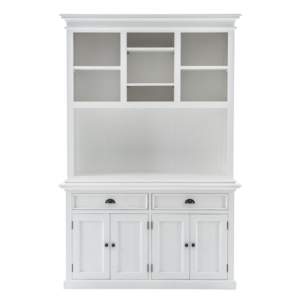 Homeroots 87" White Solid Wood Adjustable Two Tier Bookcase   397121