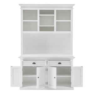 Homeroots 87" White Solid Wood Adjustable Two Tier Bookcase   397121