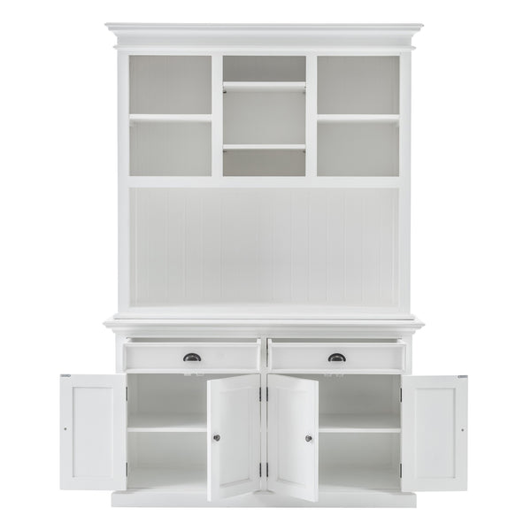 Homeroots 87" White Solid Wood Adjustable Two Tier Bookcase   397121