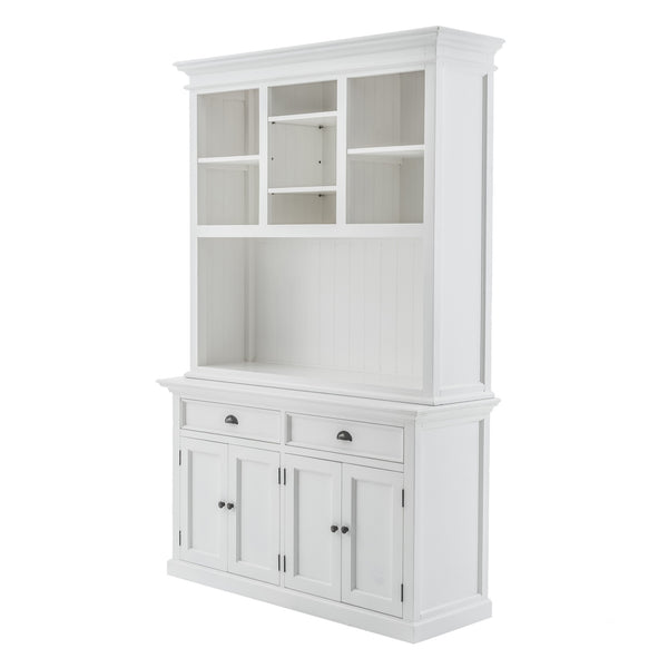 Homeroots 87" White Solid Wood Adjustable Two Tier Bookcase   397121