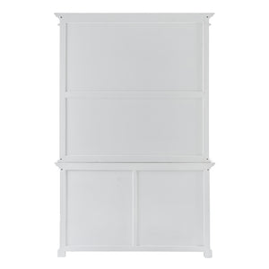 Homeroots 87" White Solid Wood Adjustable Two Tier Bookcase   397121