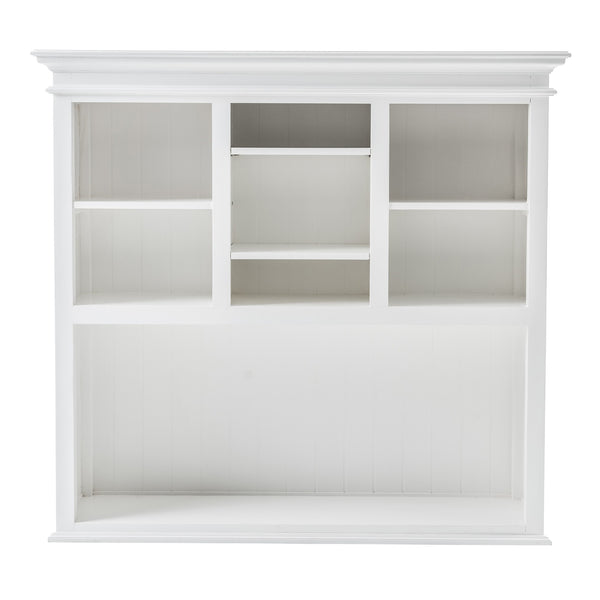 Homeroots 87" White Solid Wood Adjustable Two Tier Bookcase   397121