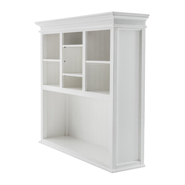 Homeroots 87" White Solid Wood Adjustable Two Tier Bookcase   397121
