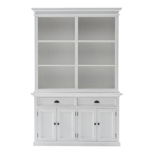 HomeRoots 87" White Solid Wood Four-Tier Bookcase with Adjustable Shelves for Stylish Storage & Display Options 397122