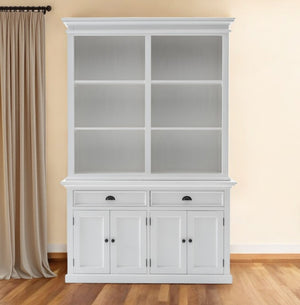 HomeRoots 87" White Solid Wood Four-Tier Bookcase with Adjustable Shelves for Stylish Storage & Display Options 397122