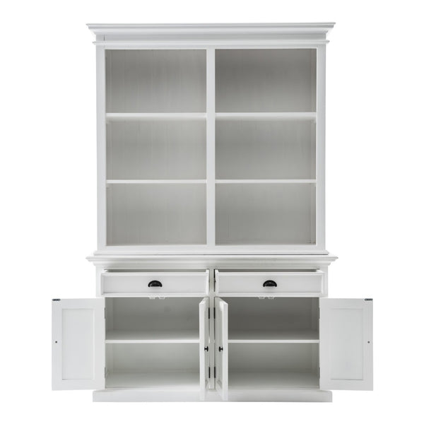 HomeRoots 87" White Solid Wood Four-Tier Bookcase with Adjustable Shelves for Stylish Storage & Display Options 397122