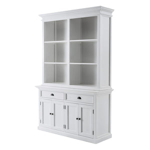 HomeRoots 87" White Solid Wood Four-Tier Bookcase with Adjustable Shelves for Stylish Storage & Display Options 397122