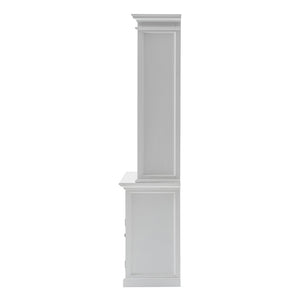 HomeRoots 87" White Solid Wood Four-Tier Bookcase with Adjustable Shelves for Stylish Storage & Display Options 397122