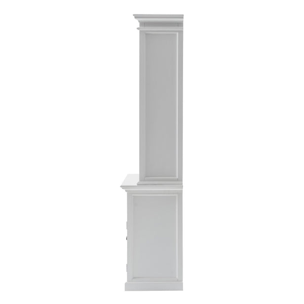 HomeRoots 87" White Solid Wood Four-Tier Bookcase with Adjustable Shelves for Stylish Storage & Display Options 397122