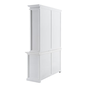 HomeRoots 87" White Solid Wood Four-Tier Bookcase with Adjustable Shelves for Stylish Storage & Display Options 397122