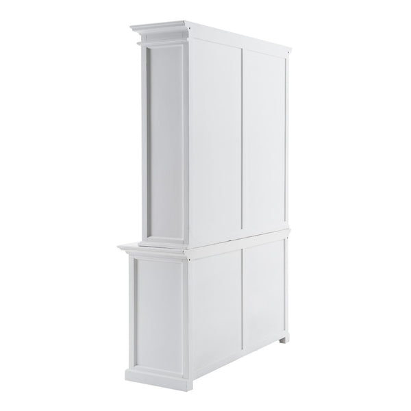 HomeRoots 87" White Solid Wood Four-Tier Bookcase with Adjustable Shelves for Stylish Storage & Display Options 397122