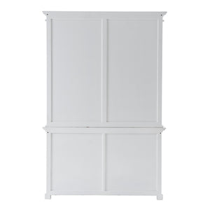 HomeRoots 87" White Solid Wood Four-Tier Bookcase with Adjustable Shelves for Stylish Storage & Display Options 397122