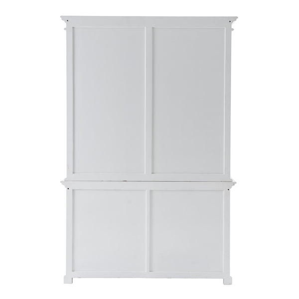 HomeRoots 87" White Solid Wood Four-Tier Bookcase with Adjustable Shelves for Stylish Storage & Display Options 397122