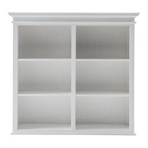 HomeRoots 87" White Solid Wood Four-Tier Bookcase with Adjustable Shelves for Stylish Storage & Display Options 397122