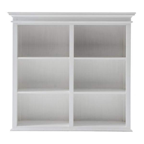 HomeRoots 87" White Solid Wood Four-Tier Bookcase with Adjustable Shelves for Stylish Storage & Display Options 397122