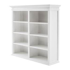 Homeroots 87" White Solid Wood Adjustable Four Tier Bookcase   397123