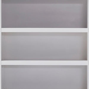 HomeRoots 75" White Solid Wood Four-Tier Bookcase - Modern Storage Solution for Small Spaces & Stylish Decor 397124