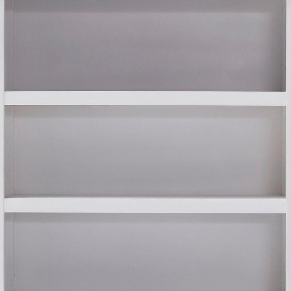 HomeRoots 75" White Solid Wood Four-Tier Bookcase - Modern Storage Solution for Small Spaces & Stylish Decor 397124