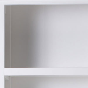 Homeroots 75" White Solid Wood Four Tier Bookcase   397125