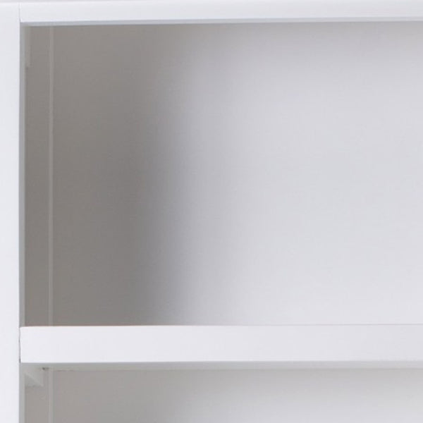 Homeroots 75" White Solid Wood Four Tier Bookcase   397125