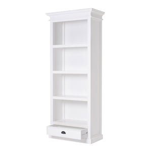 Homeroots 75" White Solid Wood Four Tier Bookcase   397125
