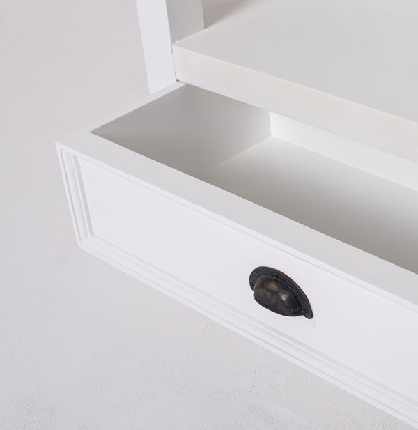 Homeroots 75" White Solid Wood Four Tier Bookcase   397125